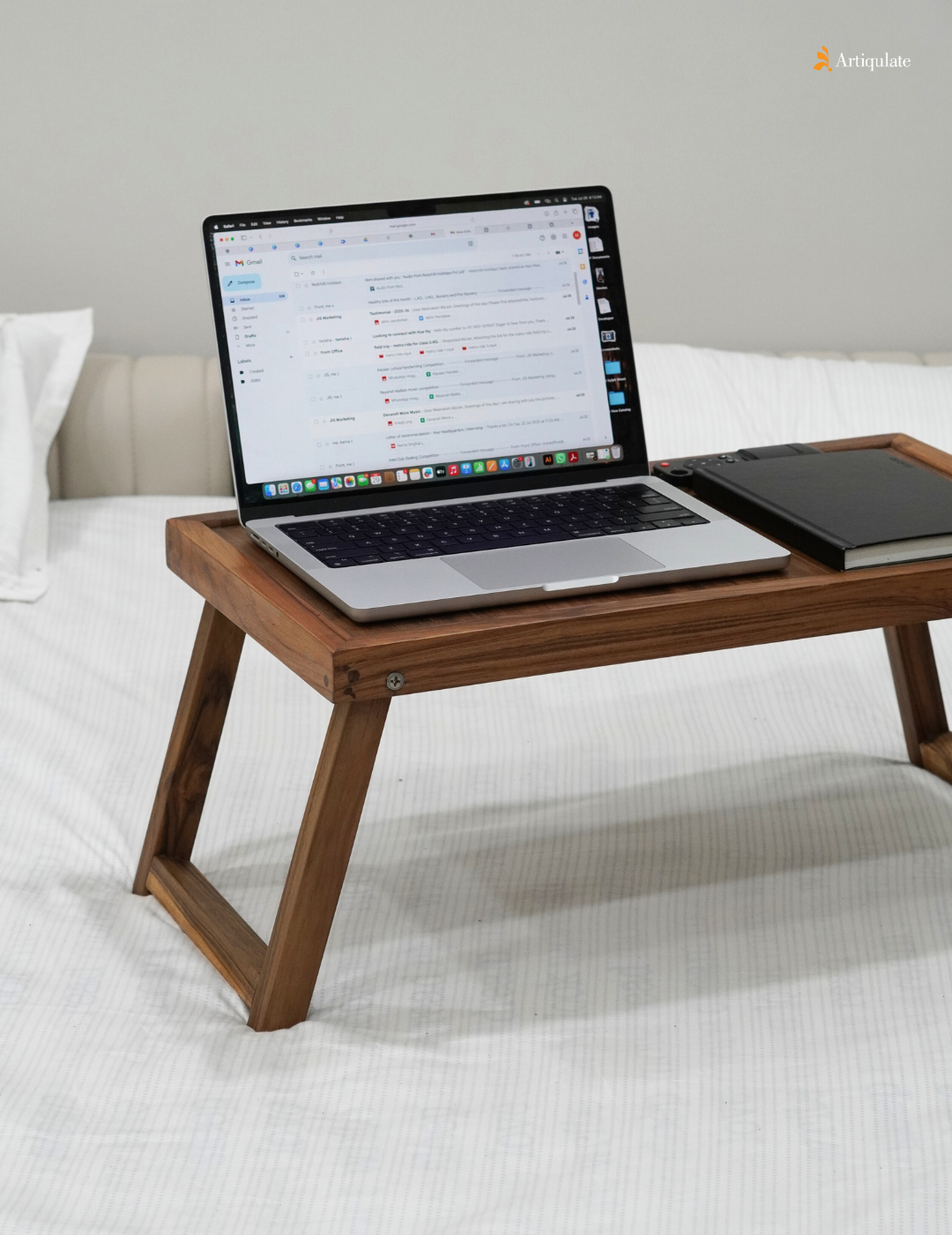 Folding Bed Table - Teak Wood