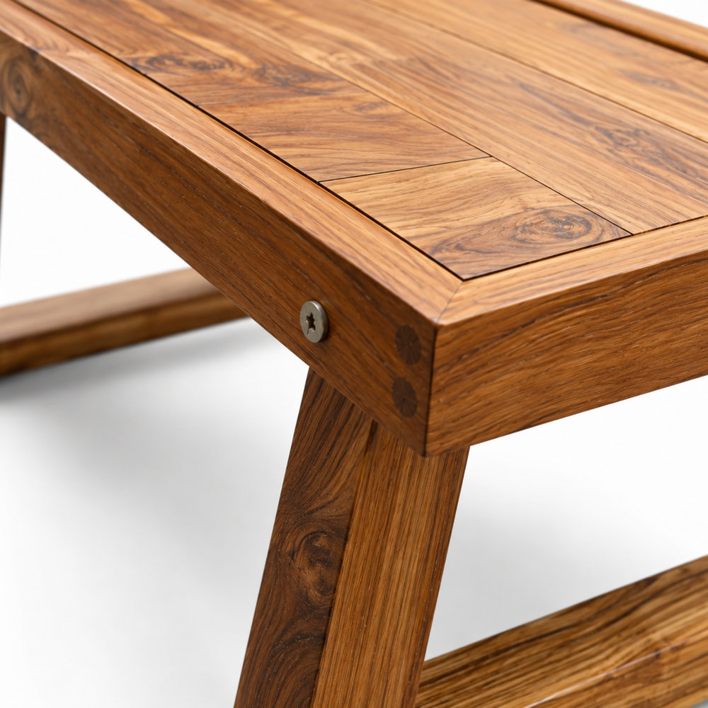 Folding Bed Table - Teak Wood — closer look 1