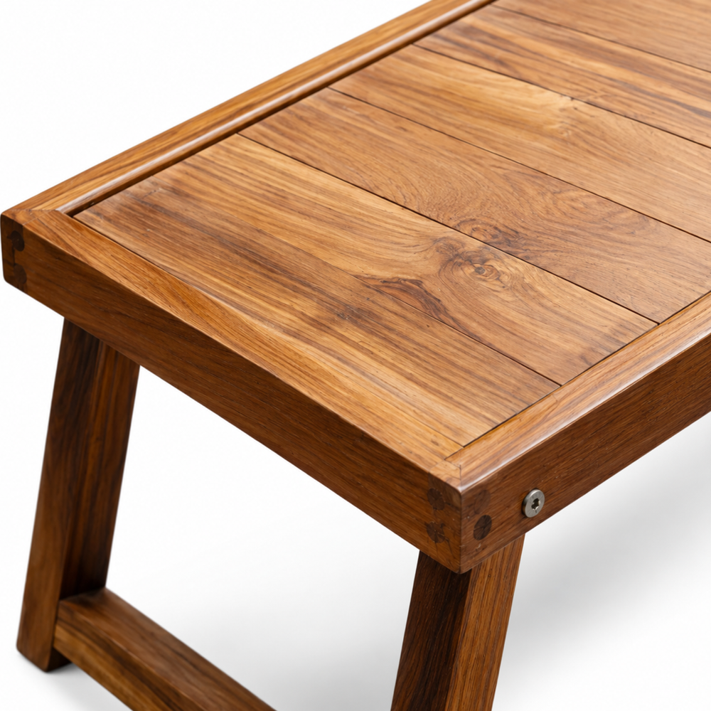 Folding Bed Table - Teak Wood — closer look 3