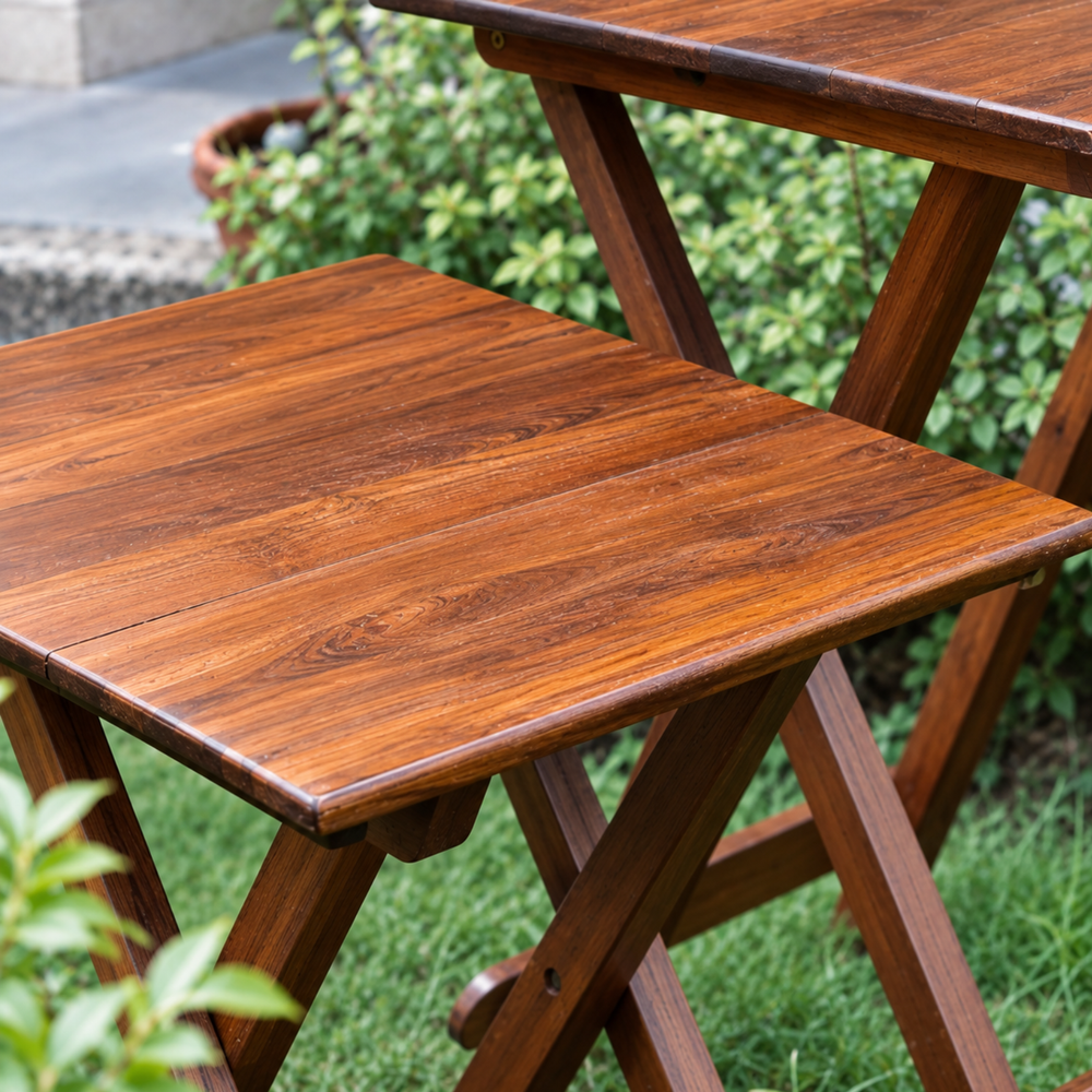 Folding Table Teak Wood — closer look 1