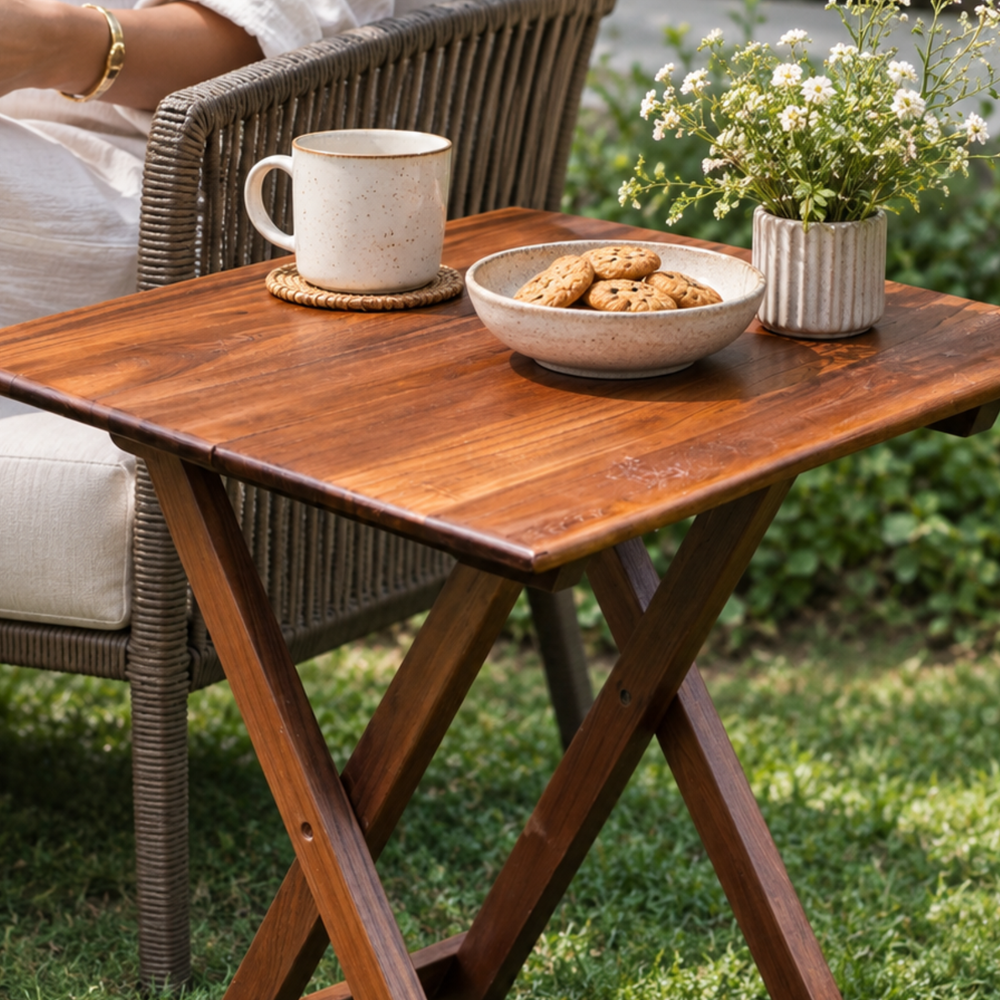 Folding Table Teak Wood — closer look 3