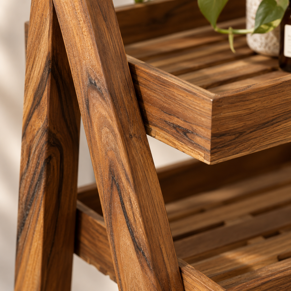 Teak Wood Multi-Purpose Rack — closer look 1