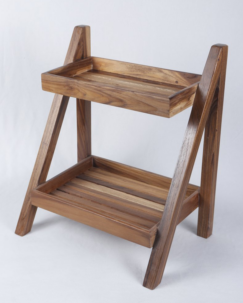 Premium Teak Wood Two Shelf Rack | Elegant Home Storage – Artiqulate ...