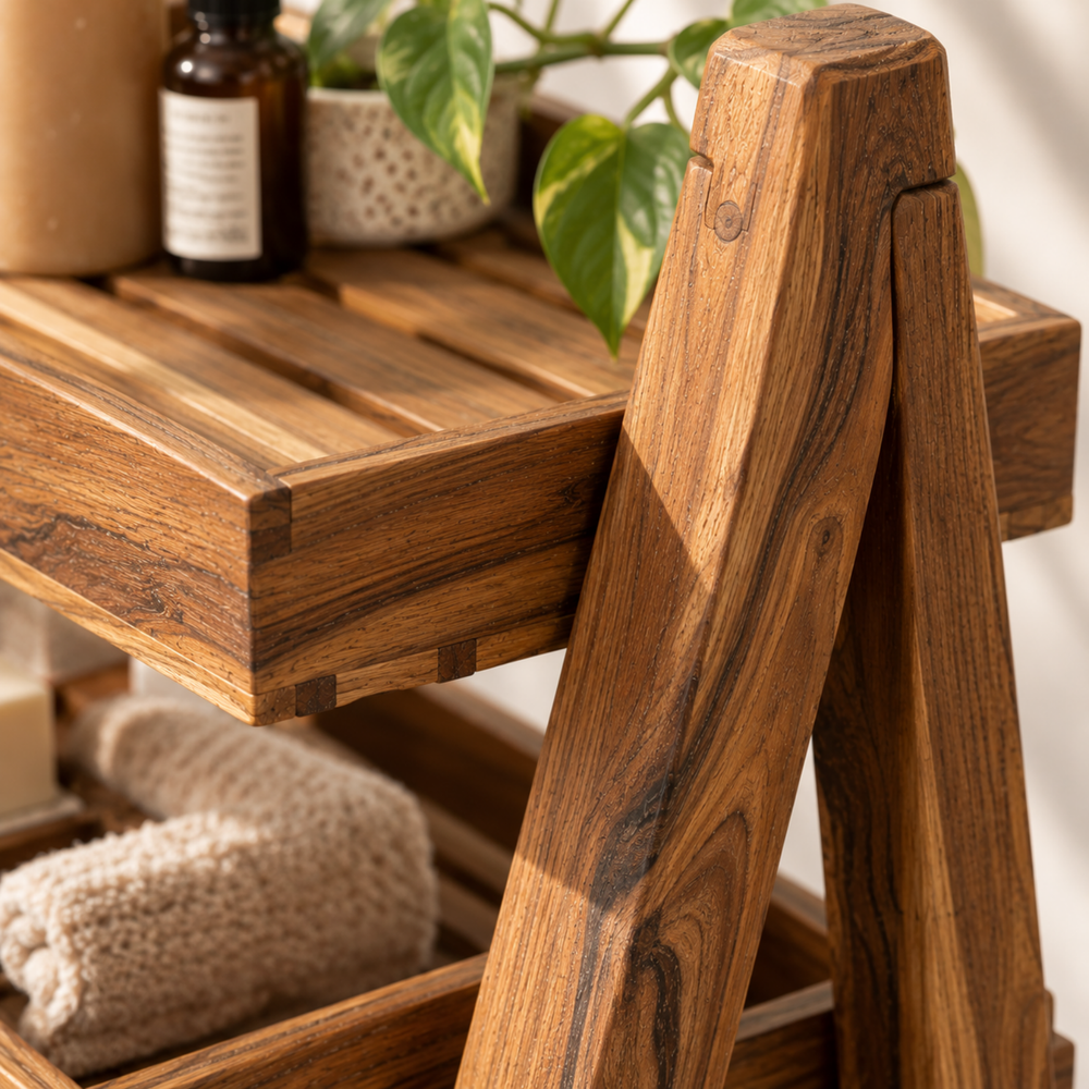 Teak Wood Multi-Purpose Rack — closer look 2