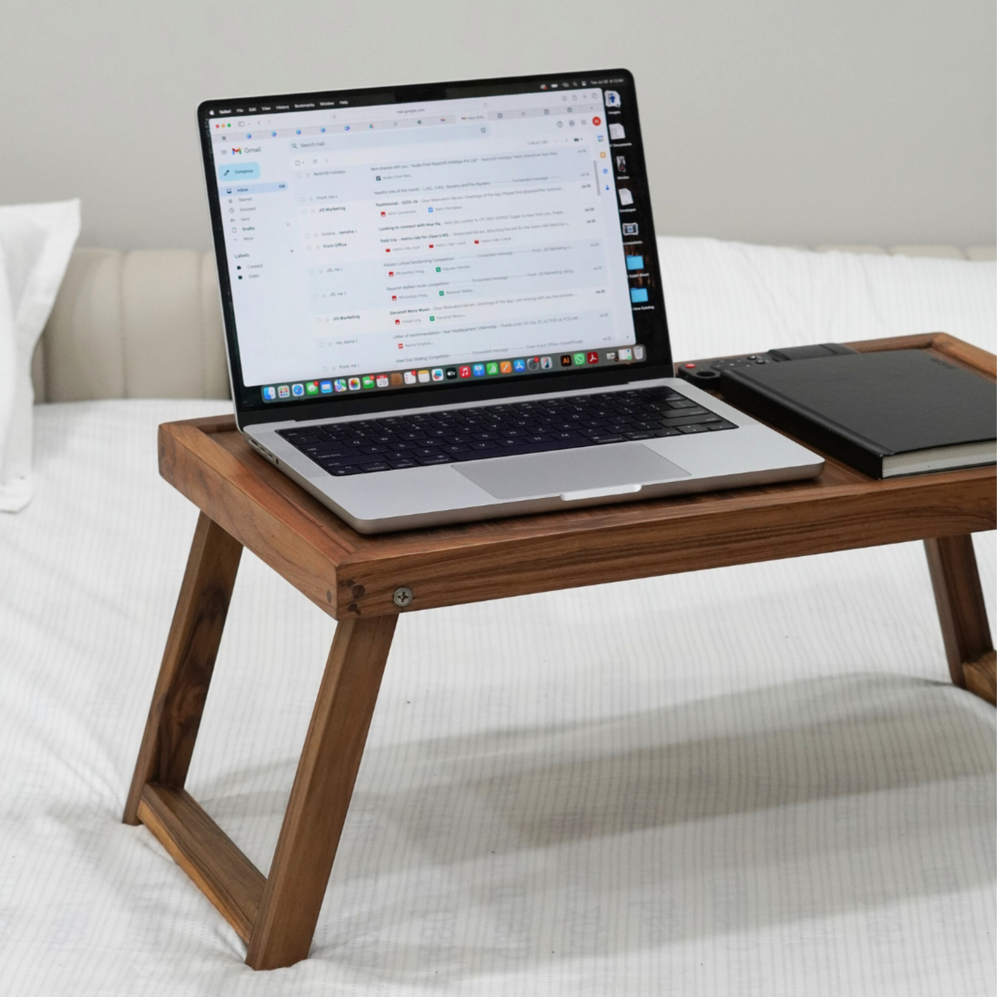 Folding Bed Table - Teak Wood